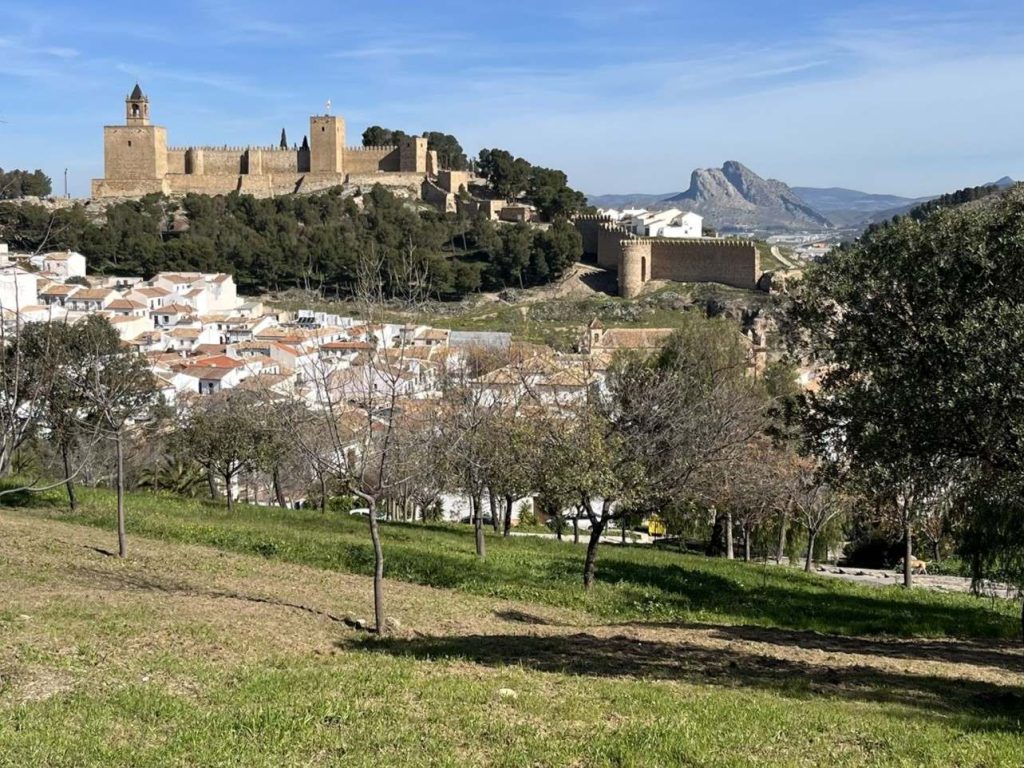 The Alcazaba of Antequera with the Lovers' Rock in the background