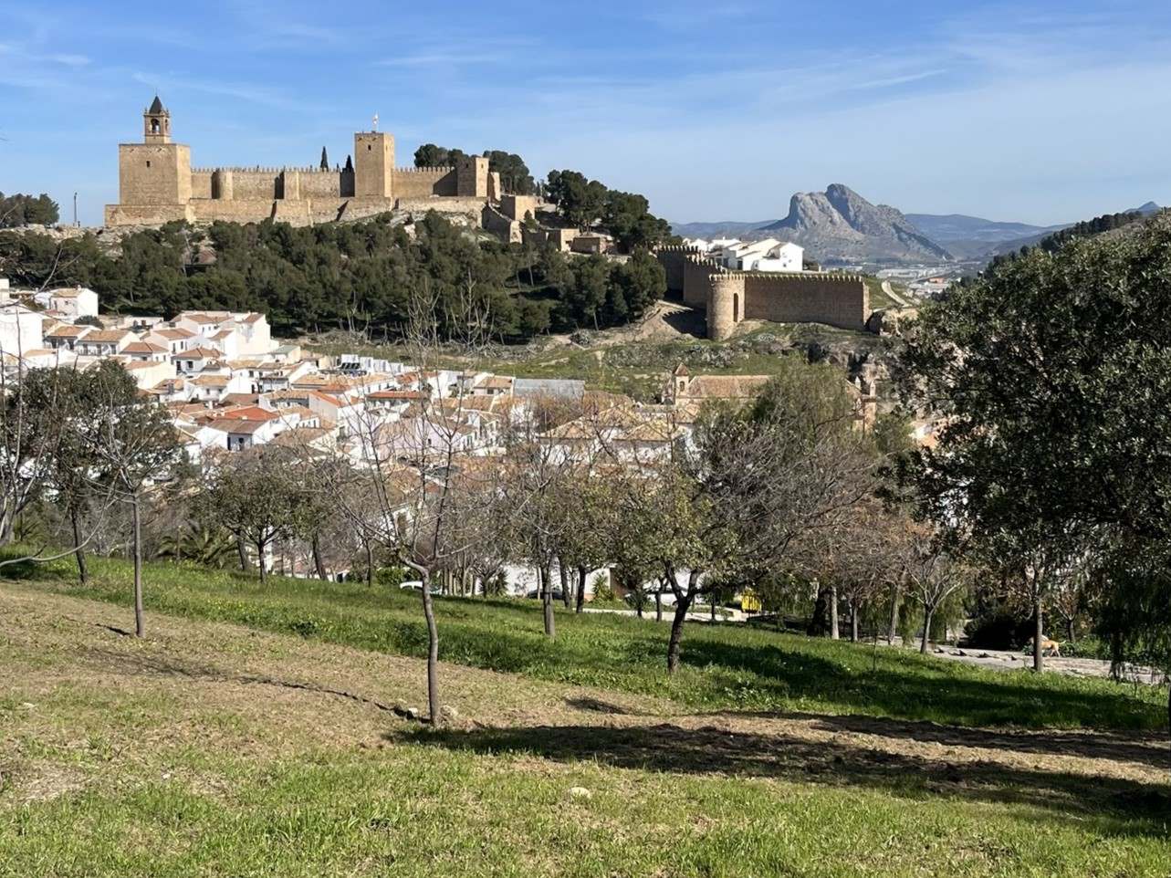 The Alcazaba of Antequera with the Lovers' Rock in the background