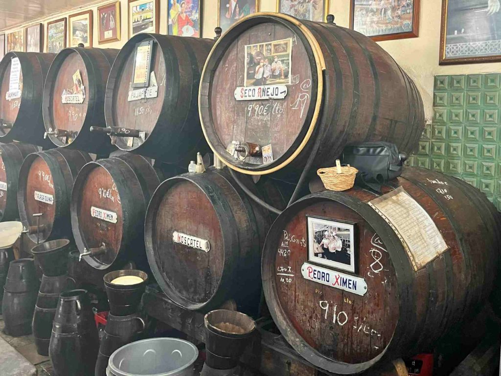 Barrels of Málaga wine