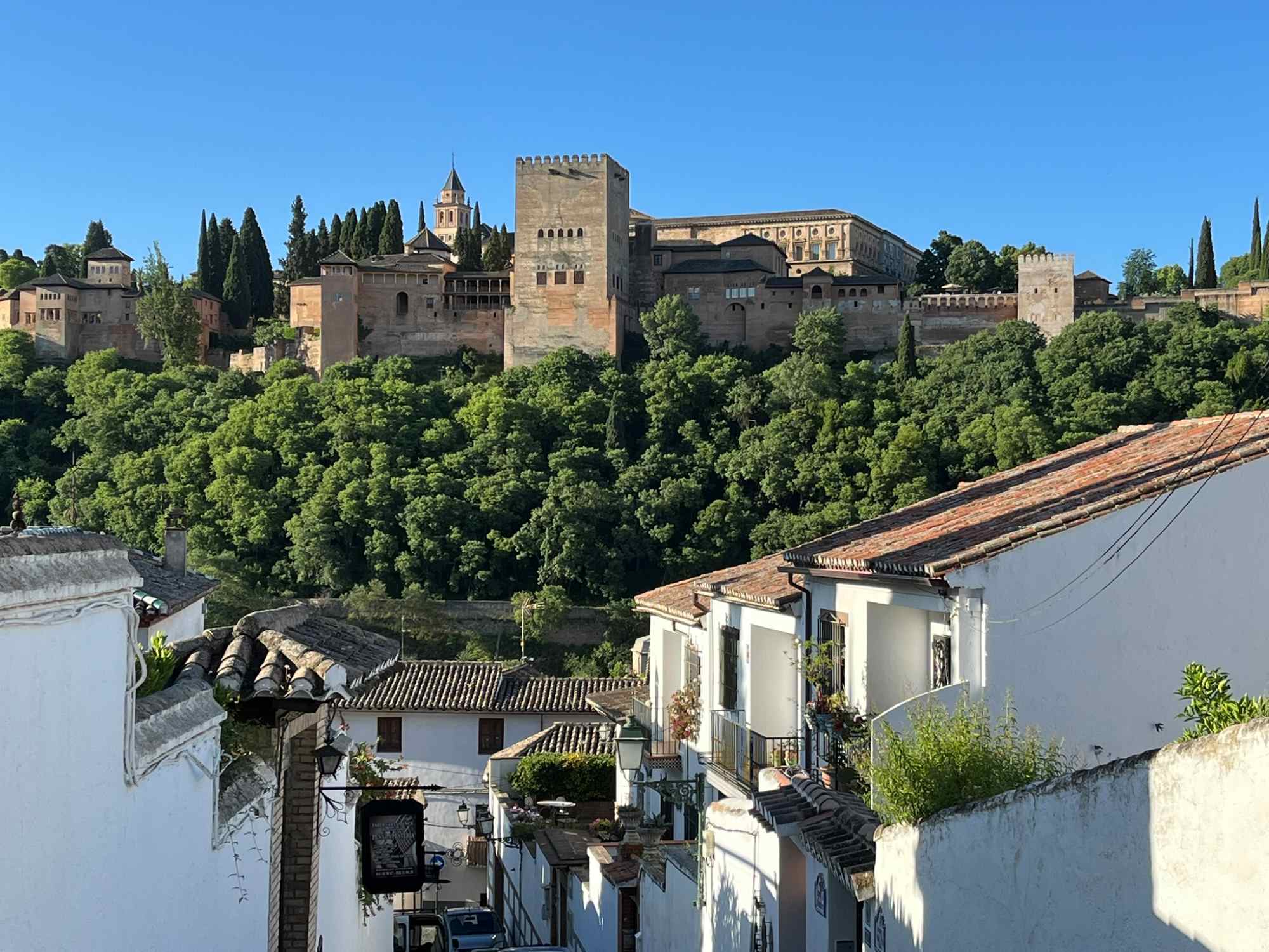 View of the Alhambra from the Lower Albaicín in Granada