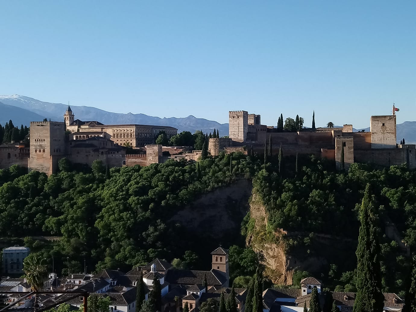 View of the Alhambra from Mirador San Nicolas in Granada