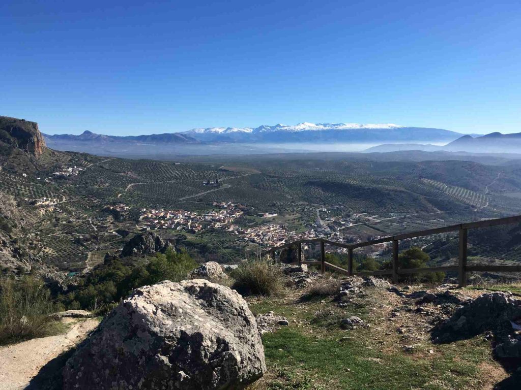Views of the Sierra Nevada from Moclín