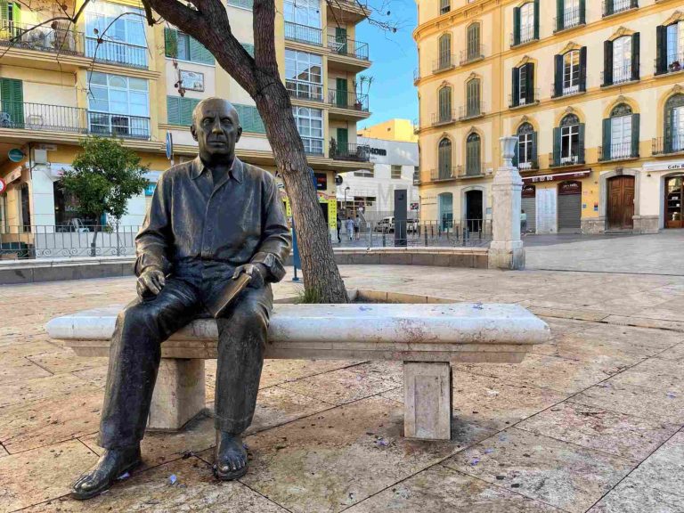 Picasso statue in Plaza de la Merced in Málaga