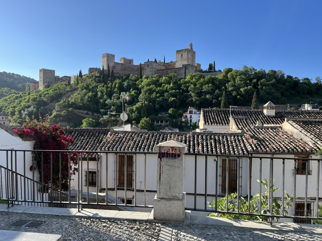 Views of the Alhambra from the Placeta de Carvajales in Granada